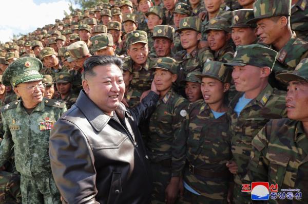 North Korean Leader Kim Jong Un inspects a training ba<em></em>se of the Korean People's Army special operations forces on Oct. 2, 2024.