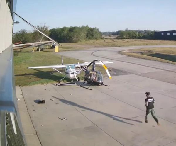 The pilot walked away from the scene completely unharmed.