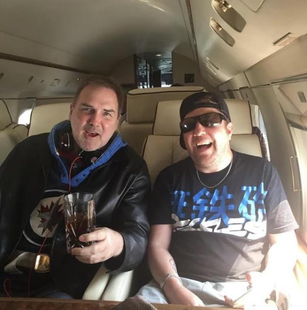 Nick Swardson with Norm MacDonald. 