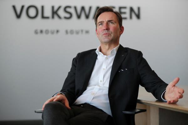 Volkswagen CEO of the VW Passenger Cars Brand Thomas Schaefer speaks with Reuters in Johannesburg