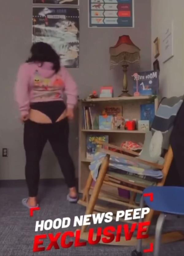Teacher flashing buttocks