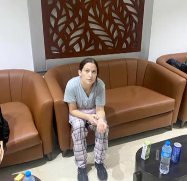 Rimon Kirscht, 36, was pictured in an Egyptian facility after being released from Gaza.