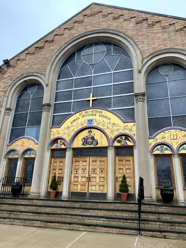 Saint Demetrios Greek Orthodox Church in Jamaica, NY wher<em></em>e a 68-year-old woman was badly hurt when a robber punched her in the face on Sunday morning and stole her purse.