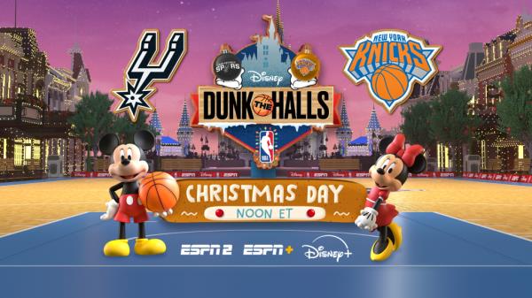 Disney and ESPN are presenting a simulcast of the Knicks-Spurs Christmas game set in Disney World.