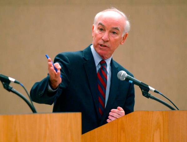 Democratic incumbent U.S. Rep. Joe Courtney speaks during the 2nd Co<em></em>ngressional debate at Eastern Co<em></em>nnecticut State University in Willimantic, Conn., Oct. 21, 2010.