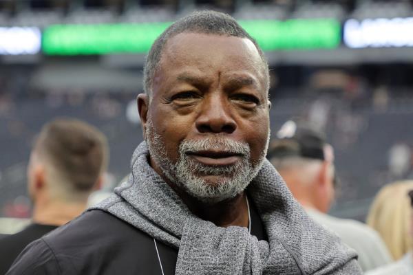 Carl Weathers stands on the Las Vegas Raiders sideline before the team's game against the Houston Texans at Allegiant Stadium on Oct. 23, 2022, in Las Vegas, Nevada.