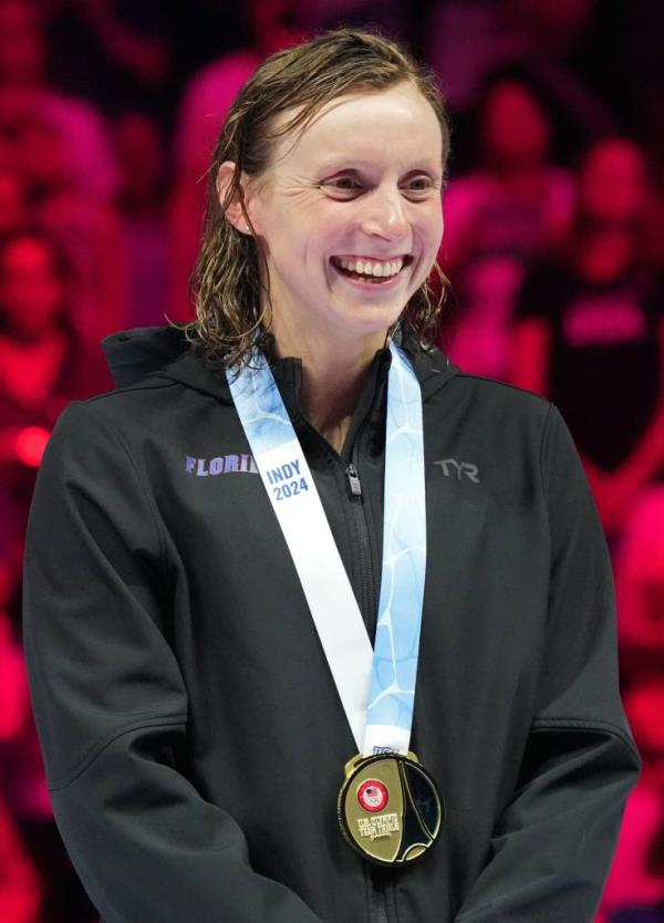 Star swimmer Katie Ledecky is competing at the Paris games.