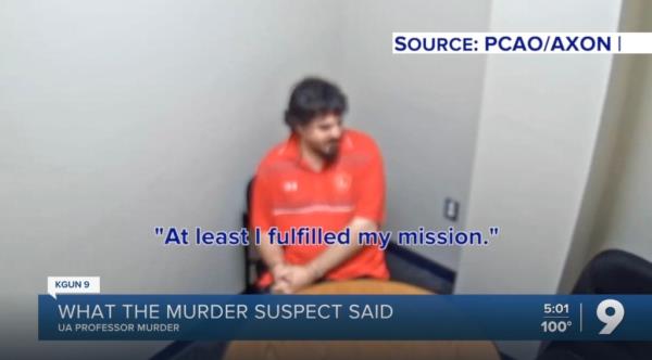 Murder suspect Murad Dervish appeared to make a chilling co<em></em>nfession when left alone in an interrogation room.