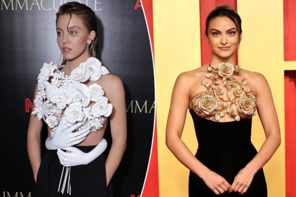 Collage of Sydney Sweeney and Camila Mendes