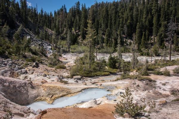 Landscapes, geological formations and natural scenes in Lassen Volcanic Natio<em></em>nal Park in Northern California