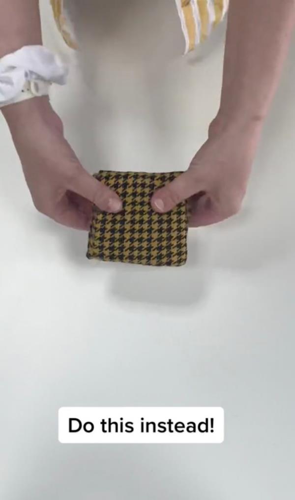  If you've done it right, you should be left with a thick, compact square.