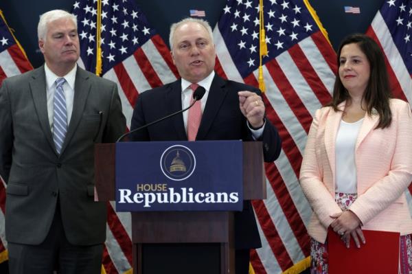 House Majority Whip Tom Emmer (left) and House Republican Co<em></em>nference Chair Elise Stefanik are two reps who could enter the race to be the next speaker.