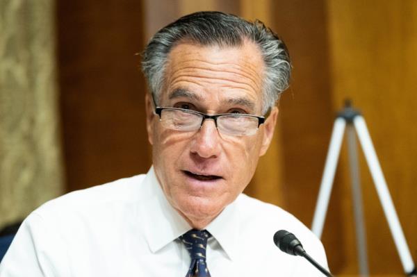 U.S. Senator Mitt Romney (R-UT) speaking at a Senate Budget Committee hearing at the U.S. Capitol.
