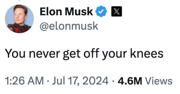 Screenshot of a social media post featuring Elon Musk and Gavin Newsom trading insults after SpaceX departure from California