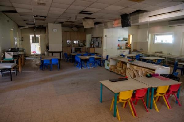 The Kibbutz Be?eri, Pictures show the Kindergarten which show signs of fighting and killing. Sam Greenhill words Kibbutz Be'eri