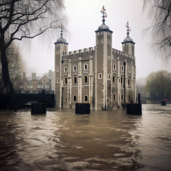 The Tower of Lo<em></em>ndon AI Reveals The Reality of Climate Change in 2100 ? AI illustrates the impact climate change could have on the world in 2100 ? 50-day-long heatwaves, disastrous wildfires and severe floods threaten the UK ? Images ba<em></em>sed on research and endorsed by experts The Eco Experts has predicted and visualised the impact of climate change by 2100, feeding expert analysis into AI platform Midjourney to show how wildfires, floods and drought will impact the UK if we fail to act. The images show how, if climate change co<em></em>ntinues at the rate it is currently at, our local landscapes, homes and ico<em></em>nic landmarks will be destroyed. Images are ba<em></em>sed on current rates of global warming and have been endorsed by UK climate experts. As an island, water presents some of the biggest risks for the UK. Using data from climate change non-profit Climate Central, the images show that Cambridge, Great Yarmouth, and a number of Lo<em></em>ndon landmarks are at risk. Don?t assume you are safe if you do not live near water, as wildfires are likely to also be a concern. In 2100, the Met Office predicts very long and very hot summer heat waves all over the UK, which will lead to wildfires occurring more frequently due to the vast green areas of the country. The damage doesn?t stop there. We can also expect to see severe coastal erosion, evacuation of homes, over-crowded hospitals and potentially the return of face masks