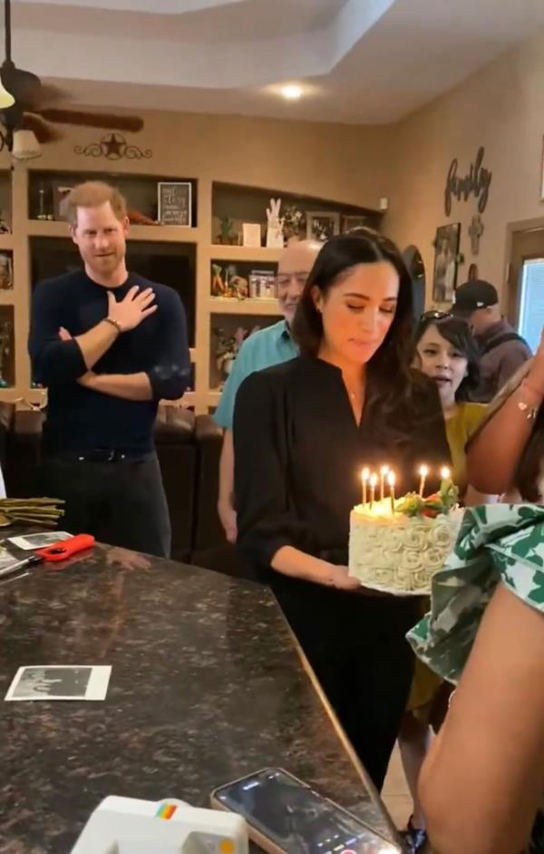 The Sussexes celebrated and joined in the birthday festivities for fourth-grade teacher Irma Garcia's sister, Claudia Martinez, during their Texas trip. 