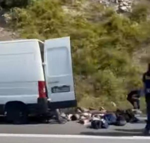 Eight asylum seekers found in a coma hidden in a bus