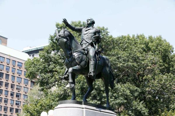 Statue of George Washington in Unio<em></em>n Square Park. 