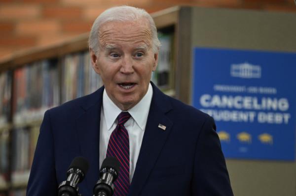 President Joe Biden speaks during an event to announce that his Administration has approved $1.2 billion in student debt cancellation for almost 153,000 borrowers at the Julian Dixon Library in Culver City, California, on February 21, 2024.