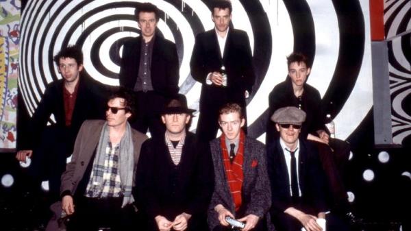 The Pogues in 1985: Shane MacGowan, Andrew Ranken, Jem Finer, Terry Woods, James Fearley, Philip Chevron, Spider Stacy and Cait O'Riordan. Pic: Everett/Shutterstock