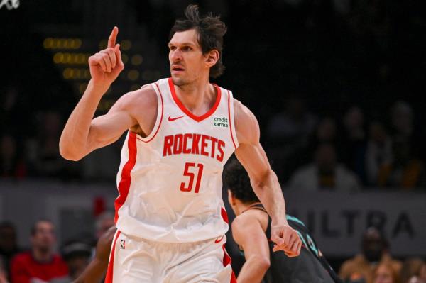 Boban Marjanovi? in action for the Rockets in March 2024.