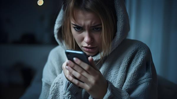 Upset teen social media user