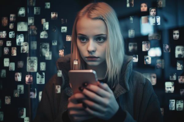 Young person using phone