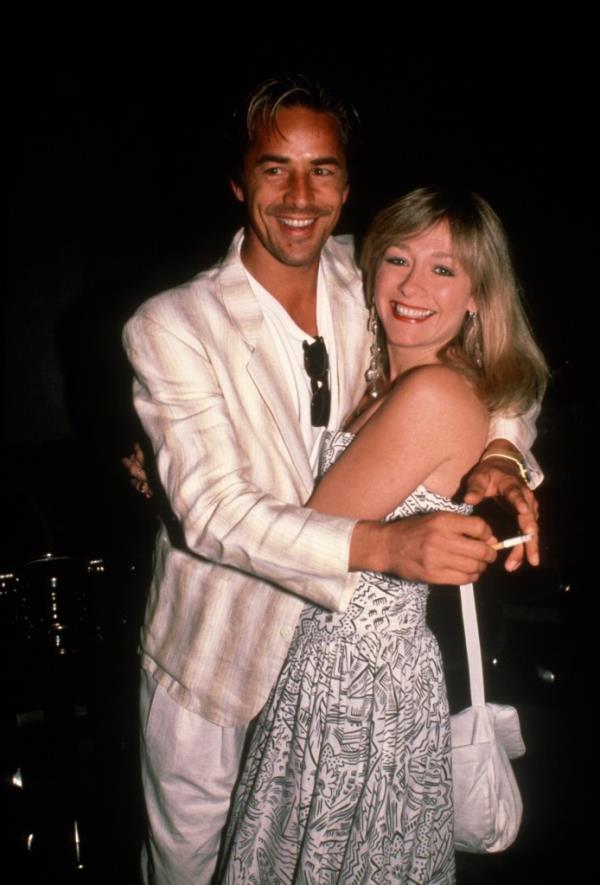 Don Johnson and Patti D'Arbanville circa 1985 in New York City. 