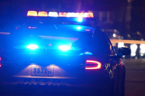 A general view of an NYPD car guarding a crime scene in the Bronx, NY on December 30, 2021. 