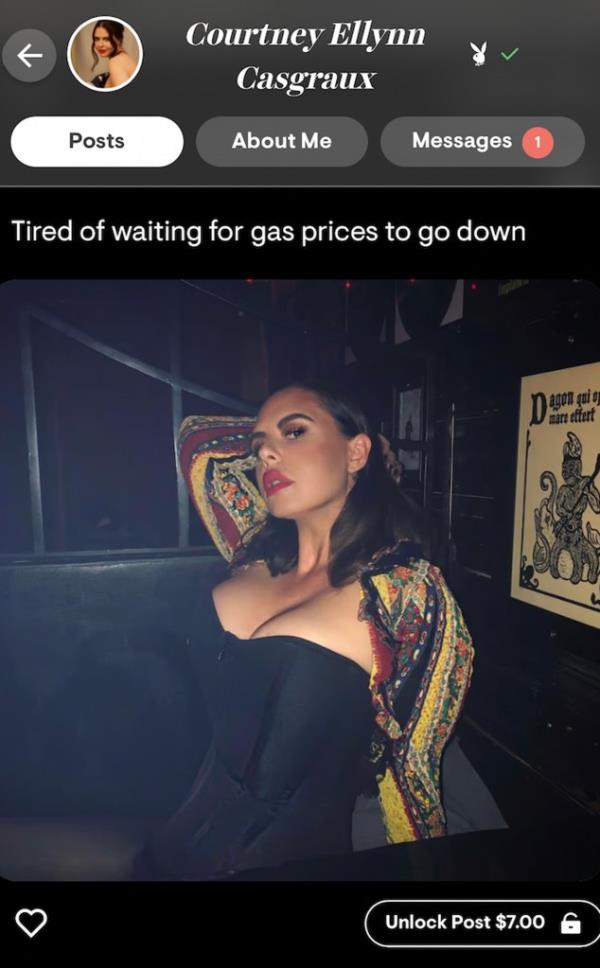 Courtney Casgraux poses in picture on her Playboy profile