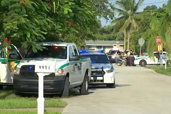 Police at the scene.