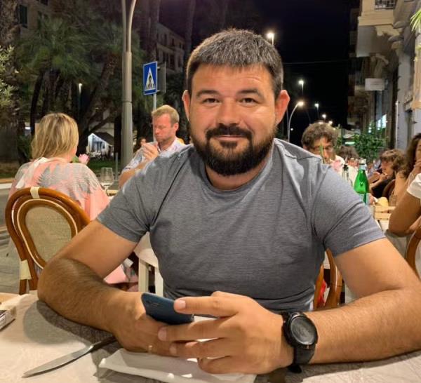 Ukrainian Maj. Hennadiy Chastyokov, 39, is pictured at a restaurant.