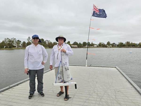 Former world champion Nick Jerwood and club Commodore Andrew Donkin. 