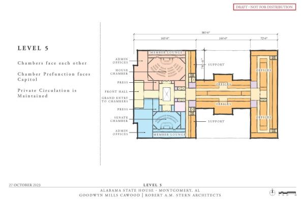 Floor plan Alabama State House level 5