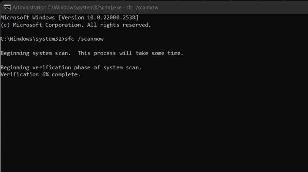 SFC scan Windows command prom<em></em>pt 