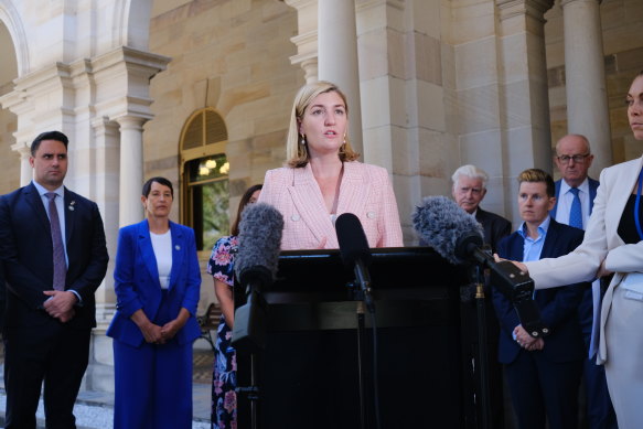 Shannon Fentiman told media on Mo<em></em>nday that while the focus was on the looming cyclone, she would have “more to say later” on leadership questions.