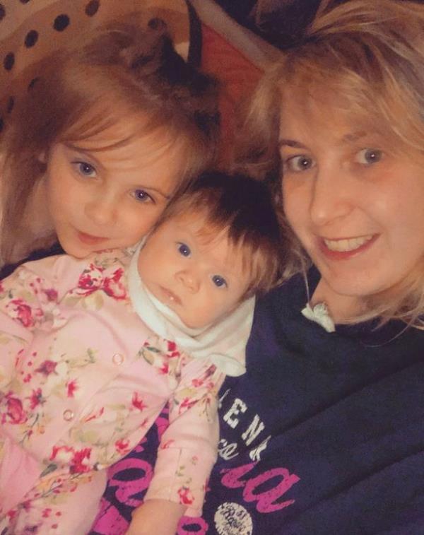 Dannielle Banfield with children Jessica Shaw and Scarlett Shaw.