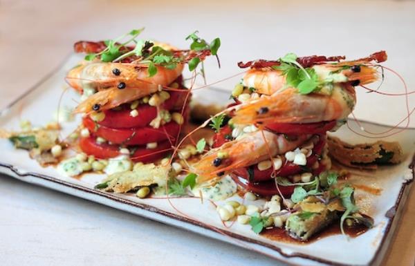 Hot and Hot Tomato Salad with Shrimp