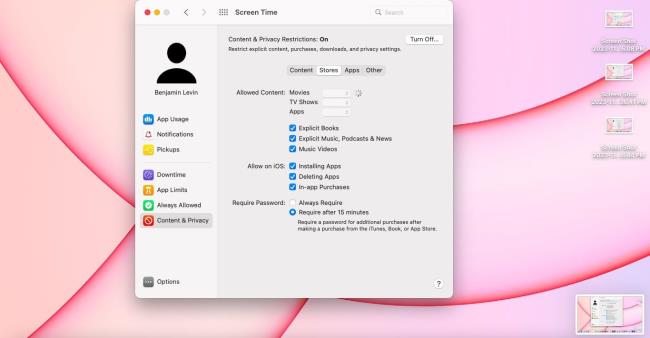 Co<em></em>ntent and privacy restrictions Mac-1