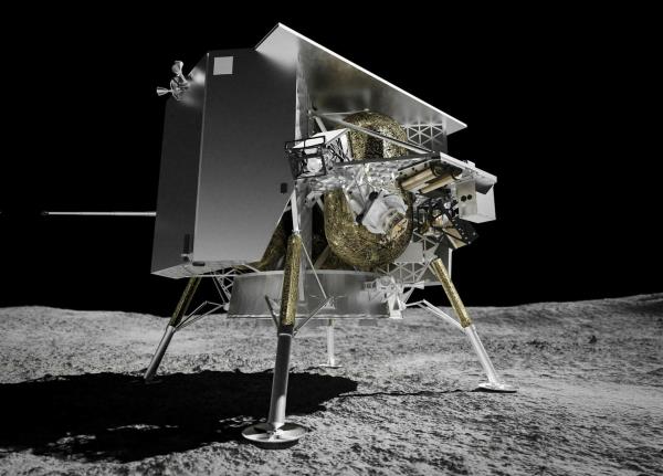 A piece of space machinery lands on the moon