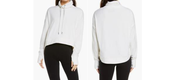 Front and back view of Sweaty Betty Harmo<em></em>nise Luxe Sweatshirt