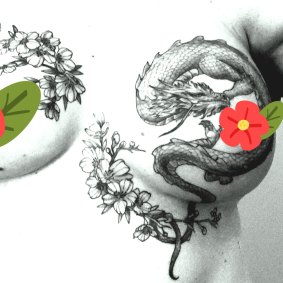 Rachell’s cleverly placed dragon tattoo changed how she felt a<em></em>bout her body after battling breast cancer. 