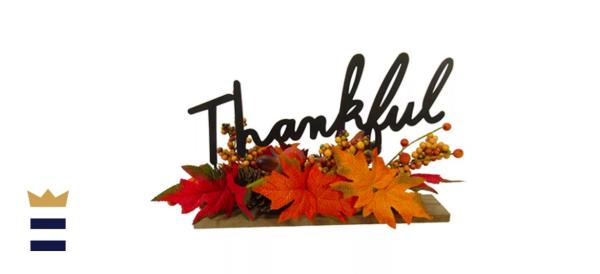 Celebrate Fall Together Thankful Faux Leaf Table Decor