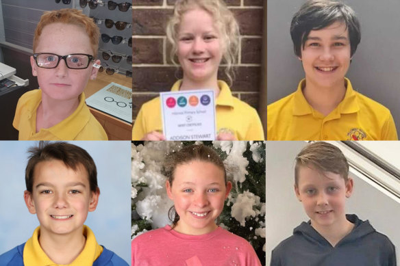 The six children who died in the Devo<em></em>nport Primary School tragedy: Peter Dodt, Addison Stewart, Zane Mellor, Jye Sheehan, Jalailah Jayne-Maree Jo<em></em>nes and Chace Harrison. 